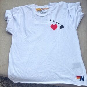 Aviator Nation RARE Hawaiian islands  ❤️ Boyfriend cropped benefit T-shirt / Tee